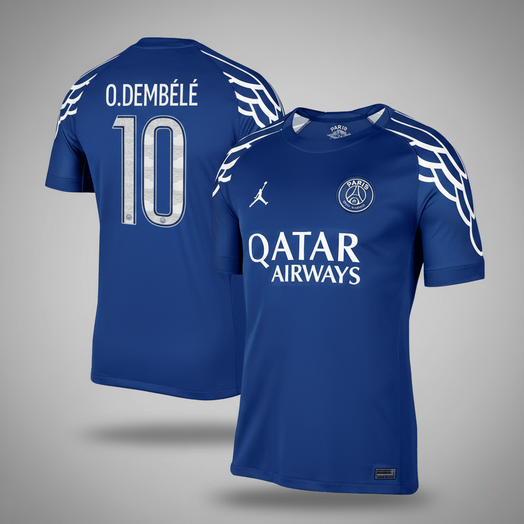 O.DEMBÉLÉ #10 Les Parisiens Fourth Maillot 2024/25 Bleu marine - UCL