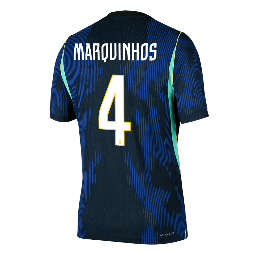 MARQUINHOS #4 Brésil Extérieur Maillot 2026 Bleu marine Joueur