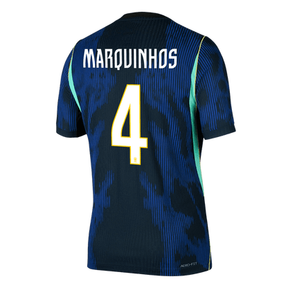 MARQUINHOS #4 Brésil Extérieur Maillot 2026 Bleu marine Joueur