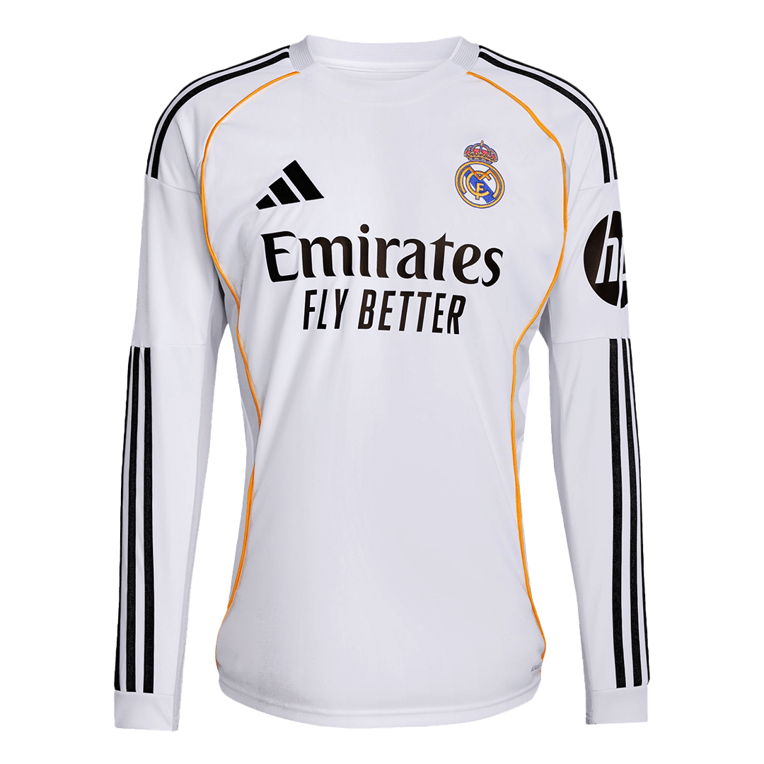 Real Madrid Domicile Maillot Manches Longues 2025/26 Blanc