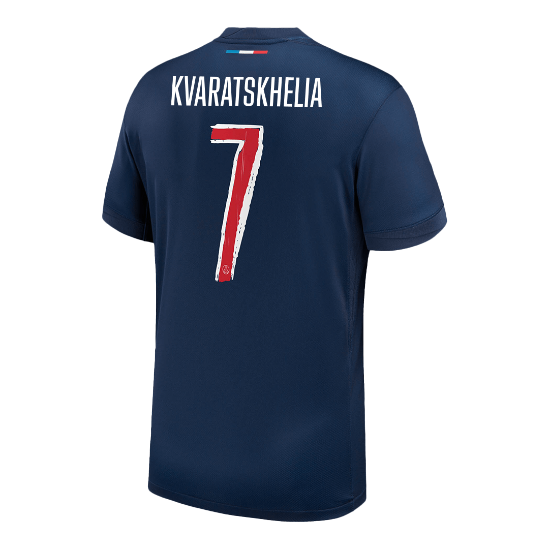 KVARATSKHELIA #7 Les Parisiens Domicile Maillot 2024/25 Bleu marine - UCL