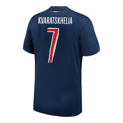 KVARATSKHELIA #7 Les Parisiens Domicile Maillot 2024/25 Bleu marine - UCL