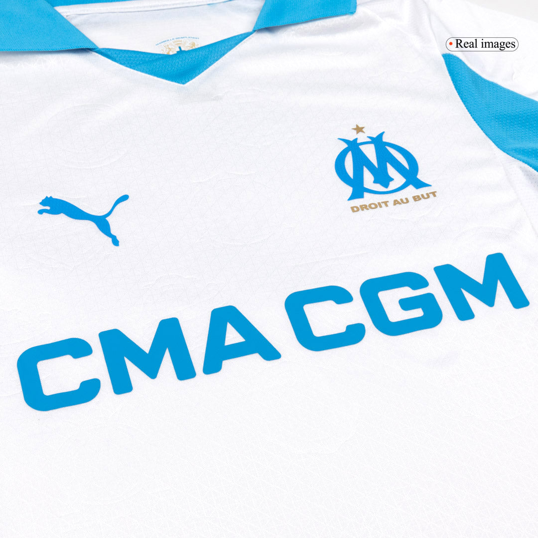 Olympique de Marseille Domicile Maillot 2025/26 Blanc Joueur Grande Taille