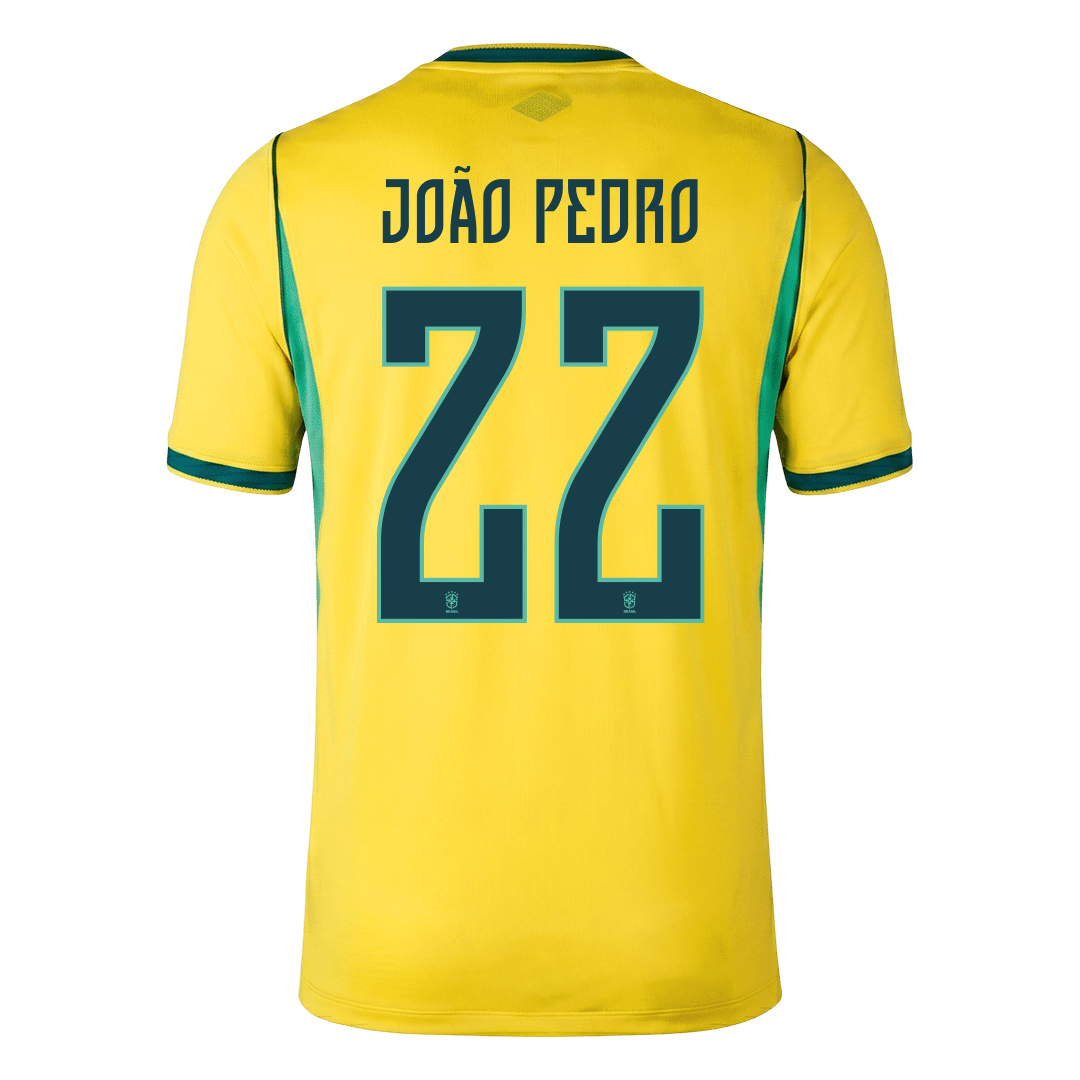 JOÃO PEDRO #22 Brésil Domicile Maillot 2026 Jaune