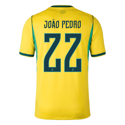 JOÃO PEDRO #22 Brésil Domicile Maillot 2026 Jaune