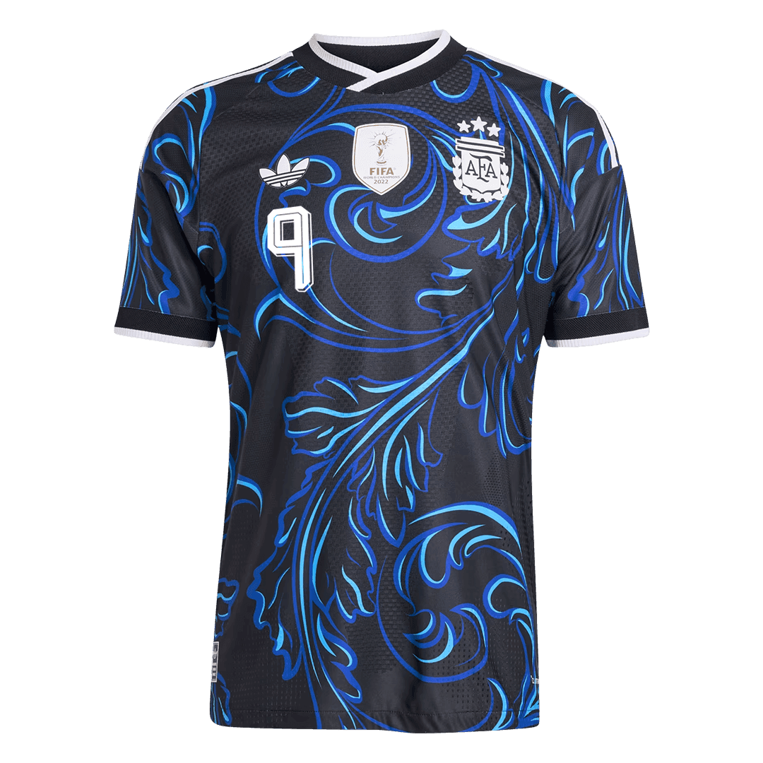 J. ÁLVAREZ #9 Argentine Extérieur Maillot 2026 Noir Joueur