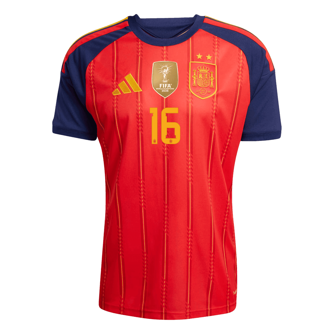 RODRIGO #16 Espagne Domicile Maillot 2026 Rouge Joueur