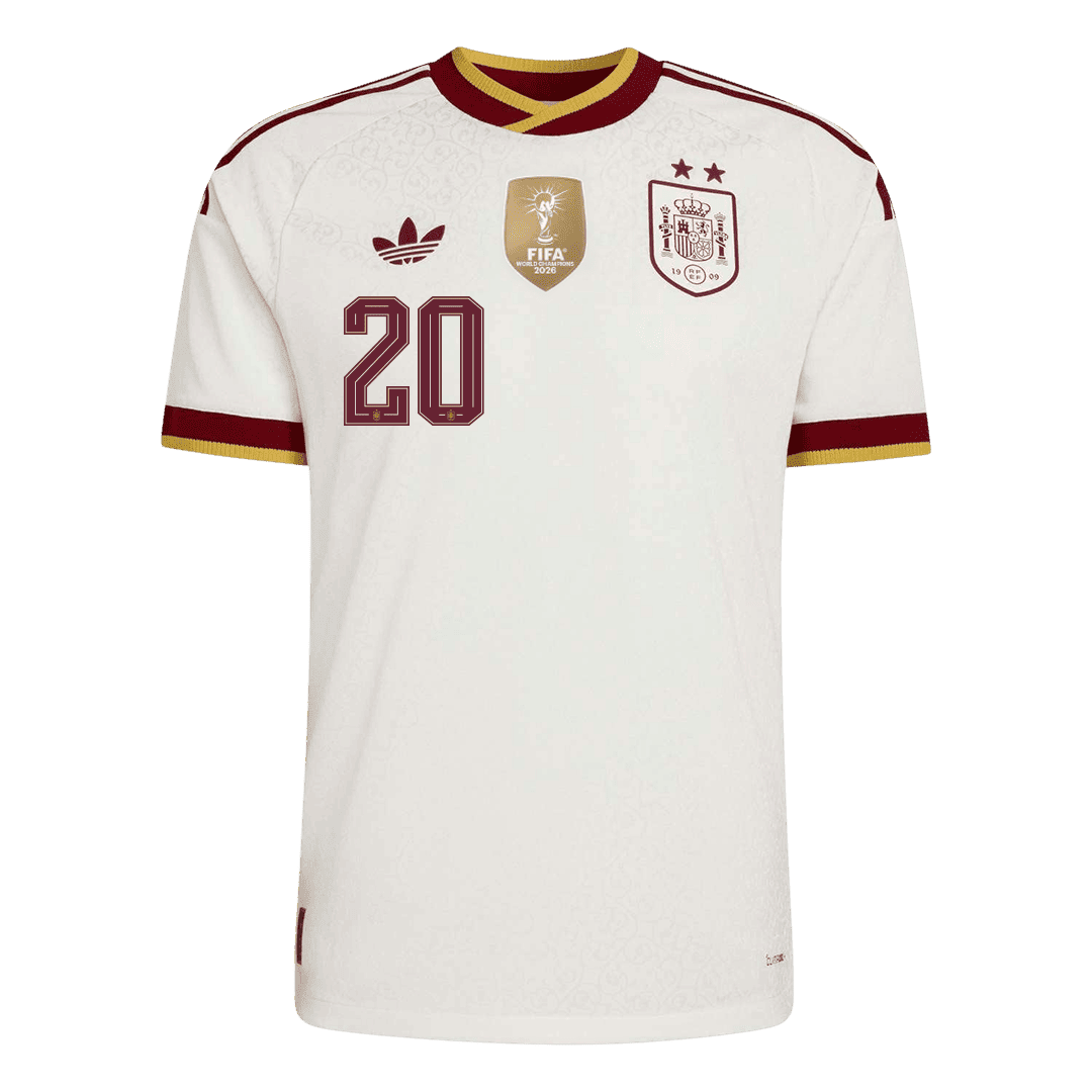 PEDRI #20 Espagne Extérieur Maillot 2026 Blanc Joueur