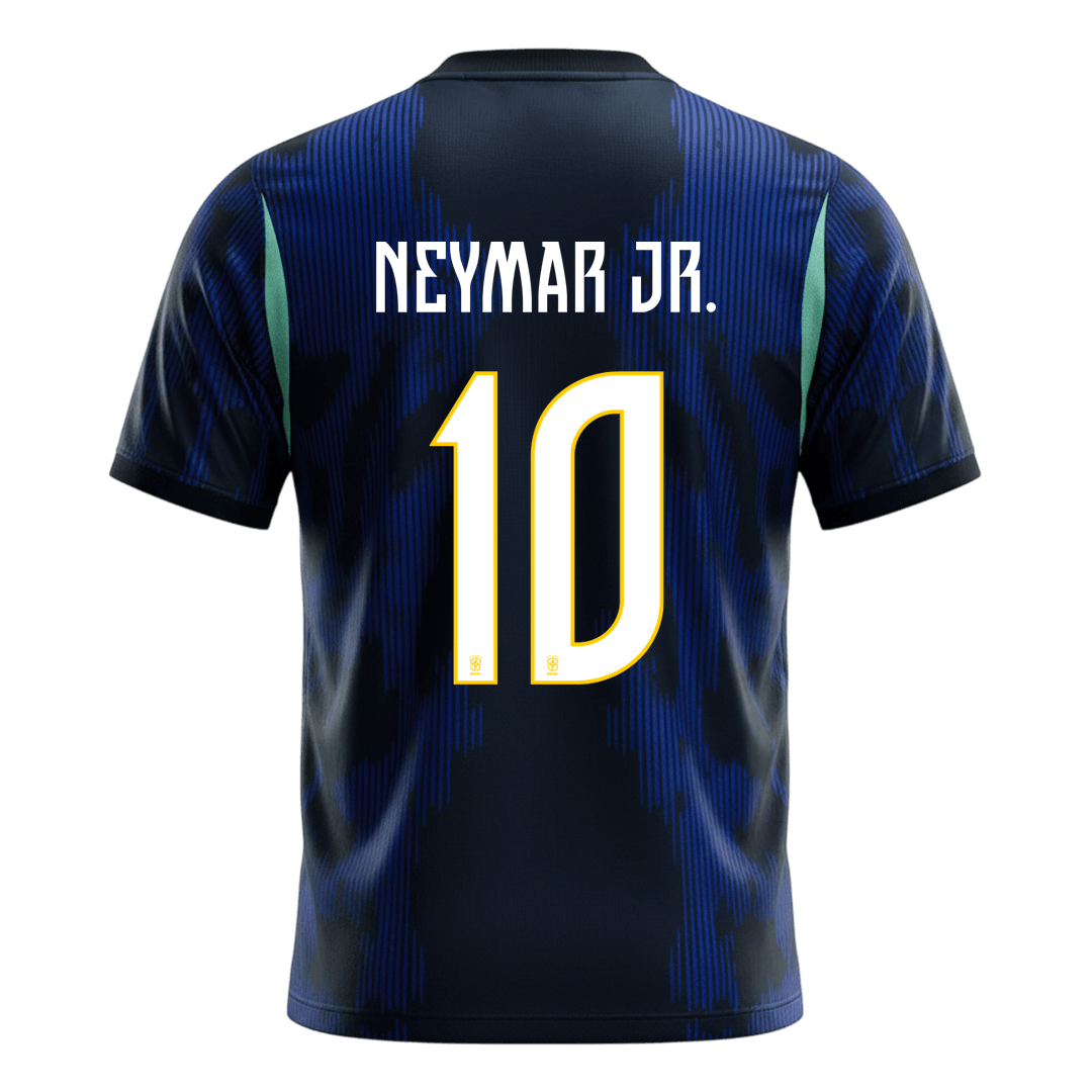 NEYMAR JR. #10 Brésil Extérieur Maillot 2026 Bleu marine