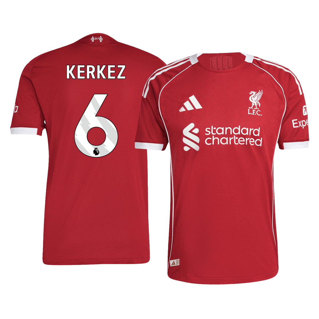 KERKEZ #6 Liverpool Domicile Maillot 2025/26 Rouge Joueur