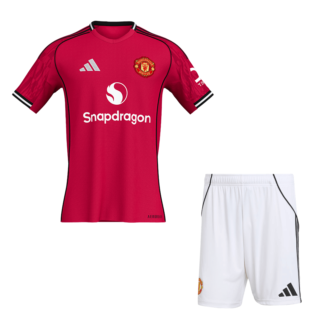 Men Manchester United Domicile Maillot Kit 2025/26 Rouge - Super