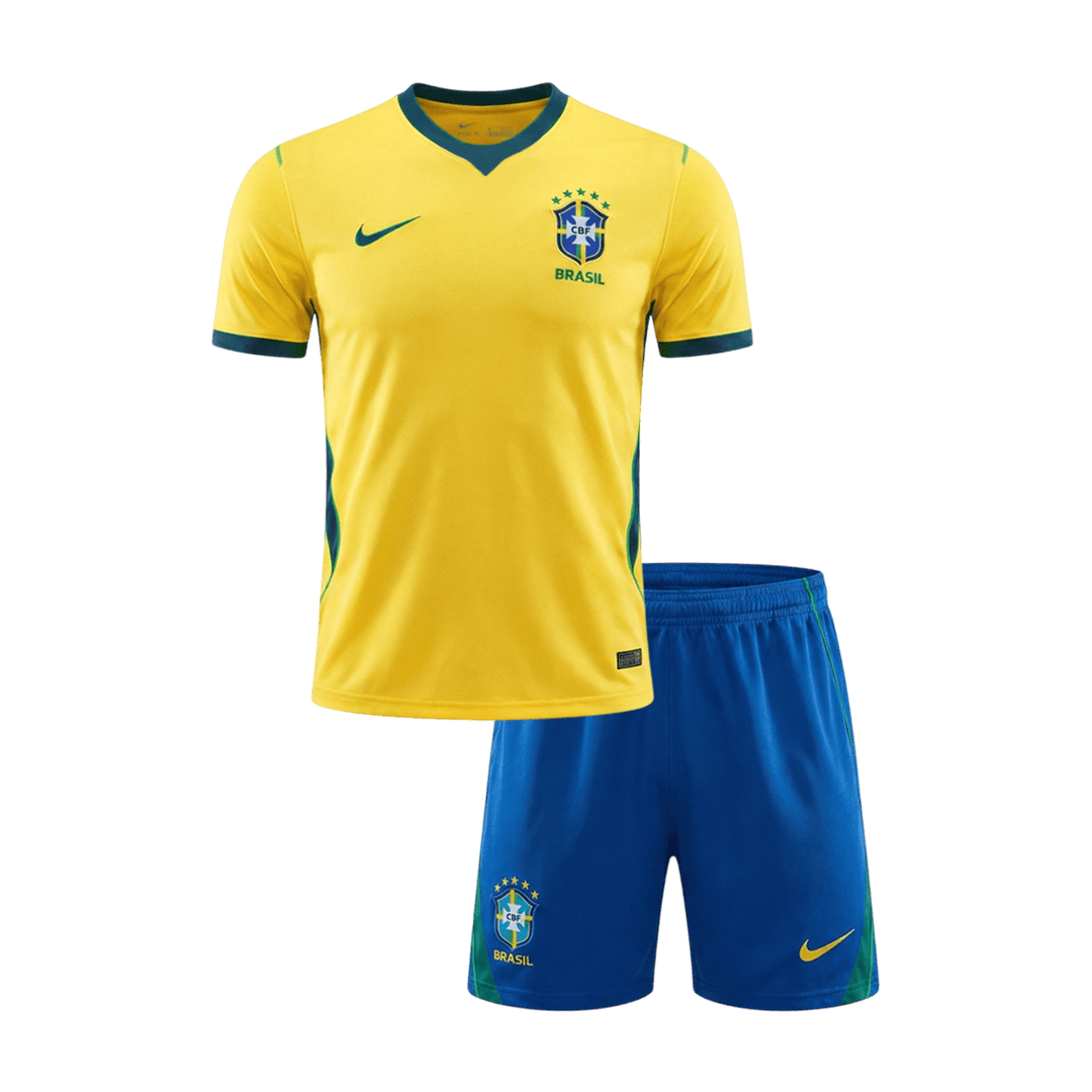 Brésil Domicile Maillot Kit 2026 Enfant Jaune