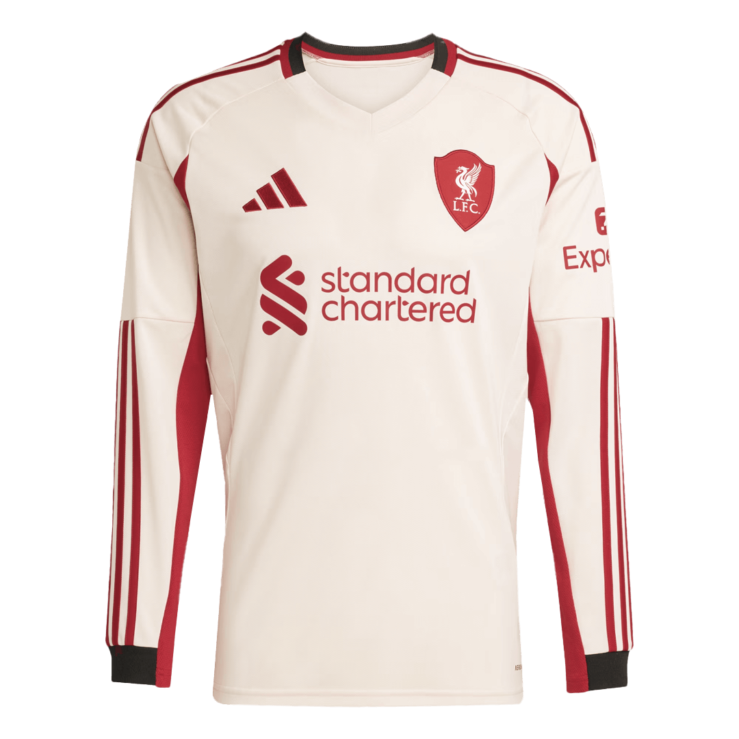 Liverpool Extérieur Maillot Manches Longues 2025/26 Blanc