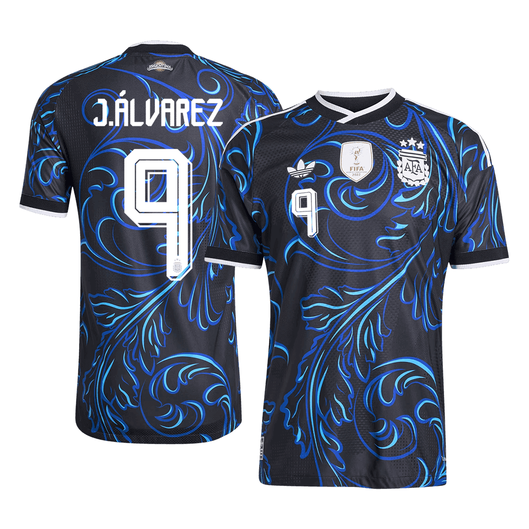 J. ÁLVAREZ #9 Argentine Extérieur Maillot 2026 Noir Joueur