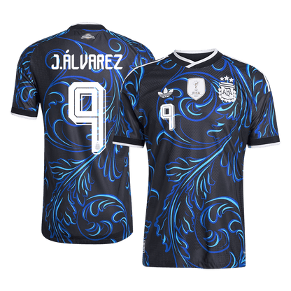J. ÁLVAREZ #9 Argentine Extérieur Maillot 2026 Noir Joueur