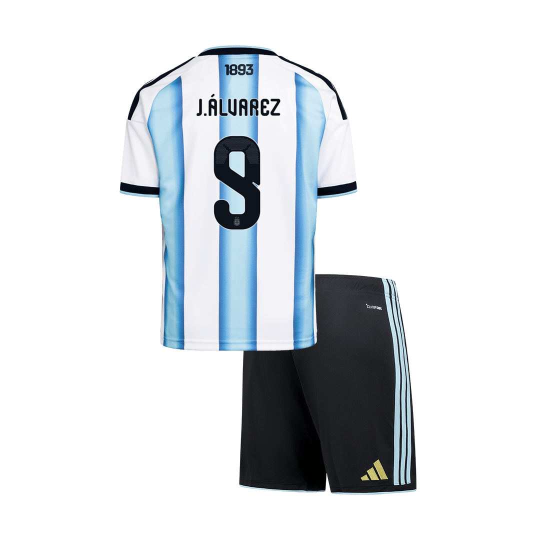J.ÁLVAREZ #9 Argentine Domicile Maillot Kit 2026 Enfant Blue&White - Super