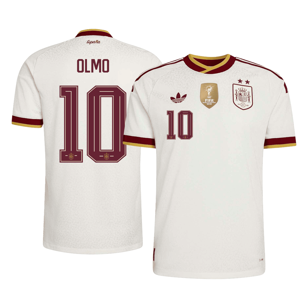 OLMO #10 Espagne Extérieur Maillot 2026 Blanc Joueur