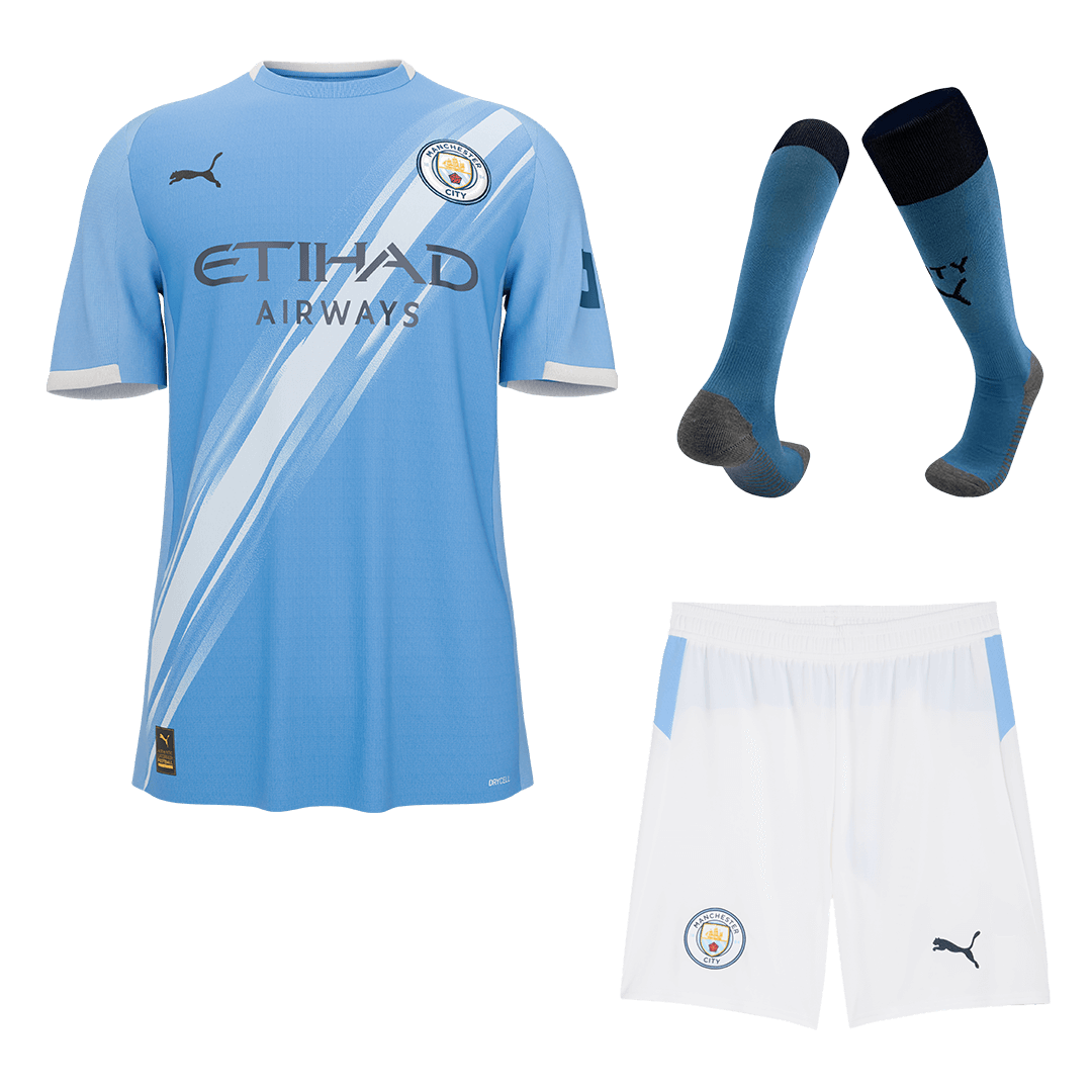Men Manchester City Domicile Maillot Kit 2025/26 Bleu - Super