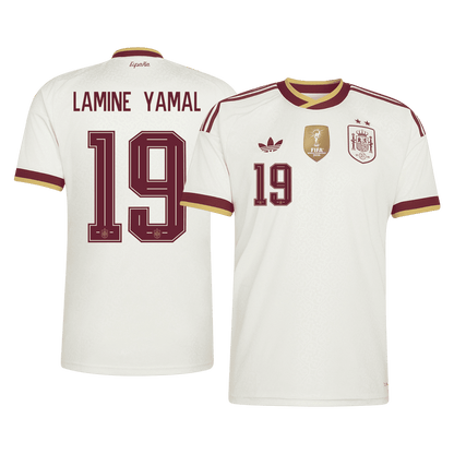 LAMINE YAMAL #19 Espagne Extérieur Maillot 2026 Blanc