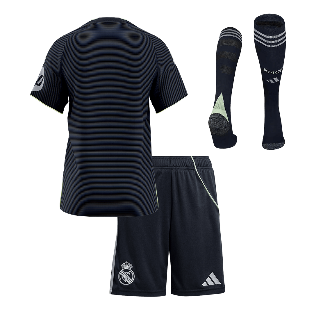 Kids Real Madrid Extérieur Maillot Kit 2025/26 Bleu marine - Super