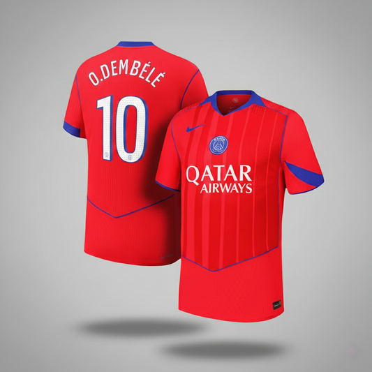 O.DEMBÉLÉ #10 Les Parisiens Third Maillot 2025/26 Rouge