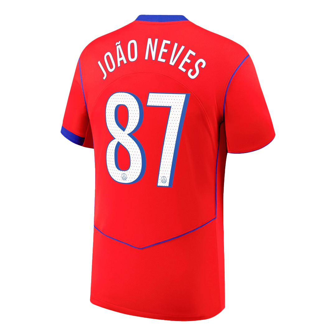 JOÃO NEVES #87 Les Parisiens Third Maillot 2025/26 Rouge