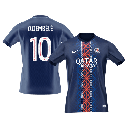 O.DEMBÉLÉ #10 Les Parisiens Domicile Maillot 2025/26 Bleu marine - Super