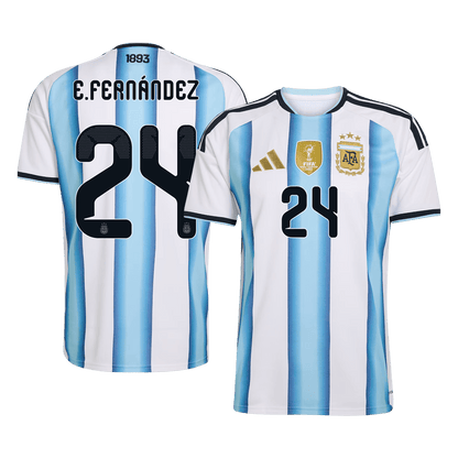 E. FERNÁNDEZ #24 Argentine Domicile Maillot 2026 Blue&White - Super