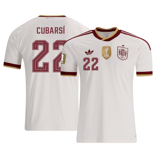 CUBARSÍ #22 Espagne Extérieur Maillot 2026 Blanc Joueur