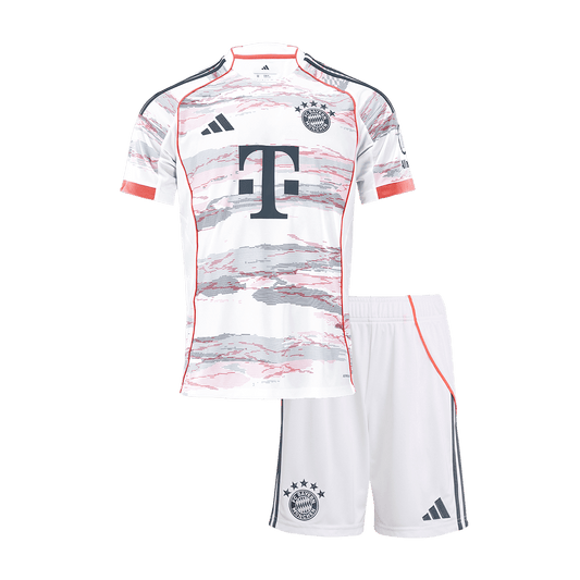 Bayern Munich Extérieur Maillot Kit 2025/26 Enfant Blanc